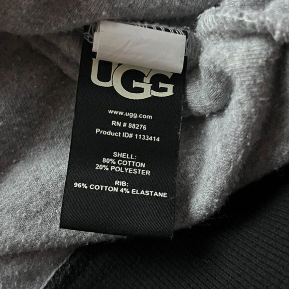 UGG Hoodie Womens Small Gray & White Cotton Fuzzy Winter Pullover - Picture 4 of 8